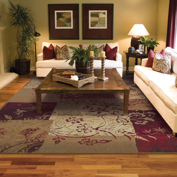 Oriental Weavers Genesis 080X1 Global/Transitional Geometric Polypropylene Indoor Area Rug Red/ Beige 7'10" x 11' G080X1240340ST