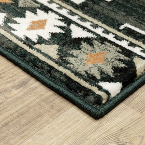 Oriental Weavers Georgia 605F0 Farmhouse/Southwestern Southwest/Lodge Polypropylene Indoor Area Rug Charcoal/ Ivory 9'10" x 12'10" G605F0300390ST