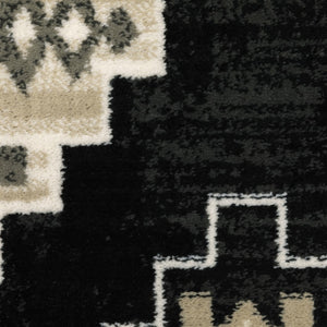 Oriental Weavers Georgia 605F0 Farmhouse/Southwestern Southwest/Lodge Polypropylene Indoor Area Rug Charcoal/ Ivory 9'10" x 12'10" G605F0300390ST