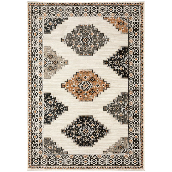 Oriental Weavers Georgia 640A0 Farmhouse/Cabin/Lodge Southwest/Lodge Polypropylene Indoor Area Rug Ivory/ Multi 9'10" x 12'10" G640A0300390ST