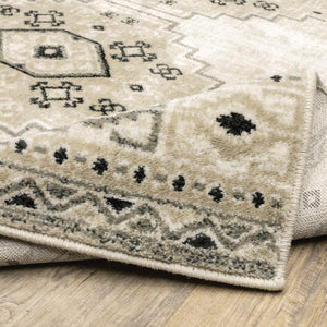 Oriental Weavers Georgia 643A0 Farmhouse/Southwestern Southwest/Lodge Polypropylene Indoor Area Rug Ivory/ Grey 9'10" x 12'10" G643A0300390ST
