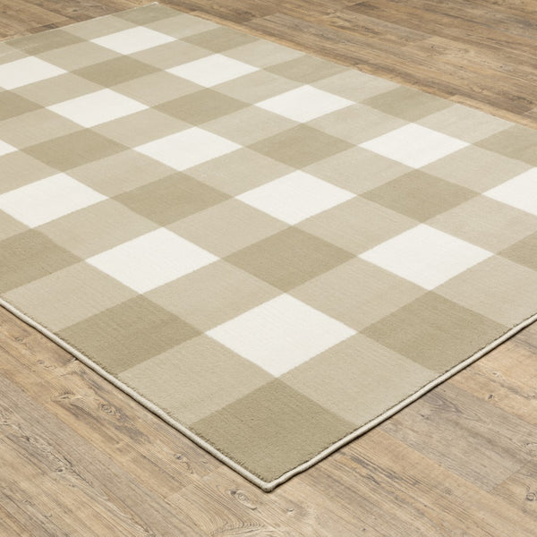 Oriental Weavers Georgia 678A0 Farmhouse/Casual Geometric Polypropylene Indoor Area Rug Beige/ Ivory 9'10" x 12'10" G678A0300390ST