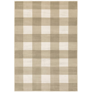 Oriental Weavers Georgia 678A0 Farmhouse/Casual Geometric Polypropylene Indoor Area Rug Beige/ Ivory 9'10" x 12'10" G678A0300390ST