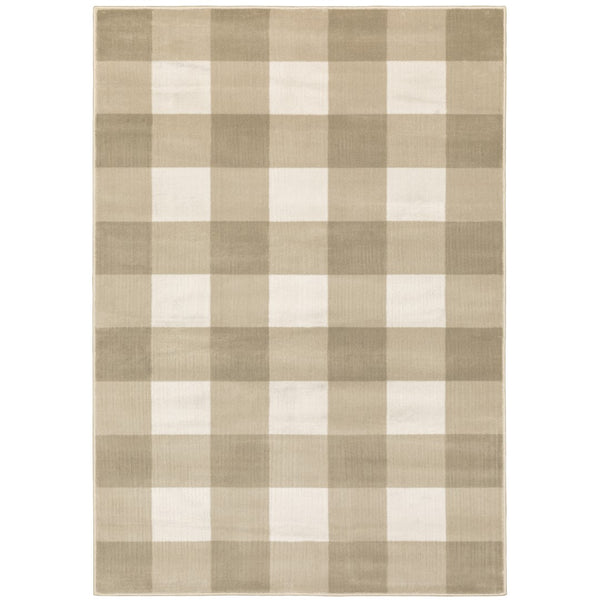 Oriental Weavers Georgia 678A0 Farmhouse/Casual Geometric Polypropylene Indoor Area Rug Beige/ Ivory 9'10" x 12'10" G678A0300390ST