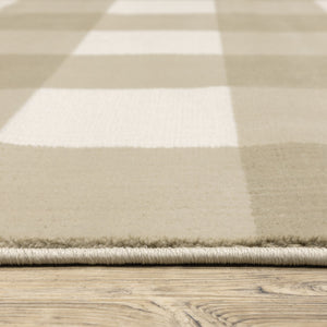 Oriental Weavers Georgia 678A0 Farmhouse/Casual Geometric Polypropylene Indoor Area Rug Beige/ Ivory 9'10" x 12'10" G678A0300390ST