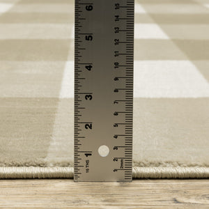 Oriental Weavers Georgia 678A0 Farmhouse/Casual Geometric Polypropylene Indoor Area Rug Beige/ Ivory 9'10" x 12'10" G678A0300390ST