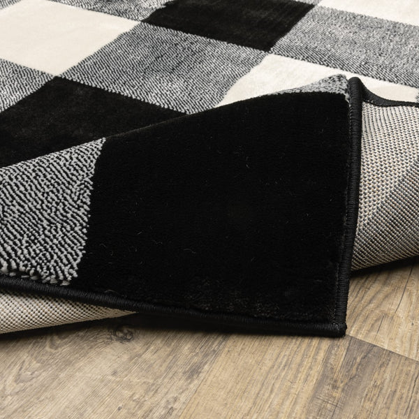 Oriental Weavers Georgia 678D0 Farmhouse/Casual Geometric Polypropylene Indoor Area Rug Black/ Ivory 9'10" x 12'10" G678D0300390ST