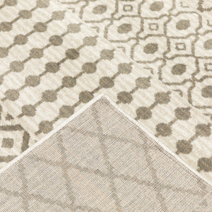 Oriental Weavers Georgia 717B0 Scandinavian/Bohemian Geometric Polypropylene Indoor Area Rug Ivory/ Grey 9'10" x 12'10" G717B0300390ST