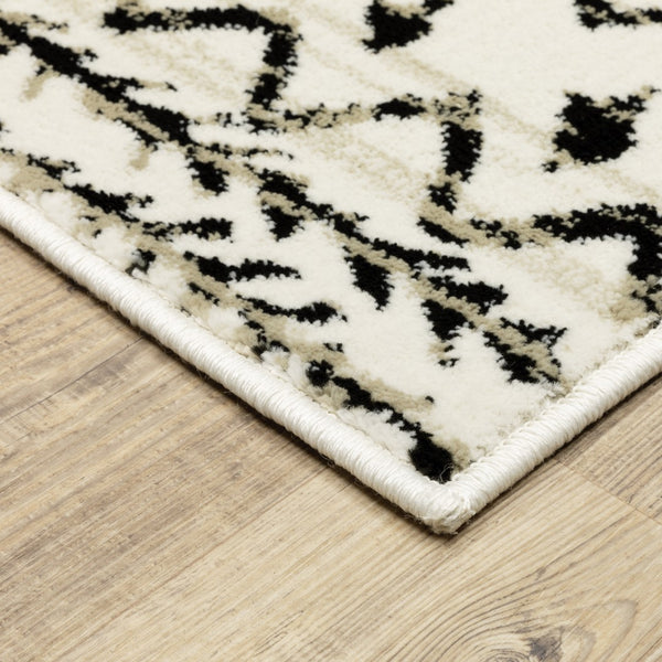 Oriental Weavers Georgia 8826E Bohemian/Moroccan Southwest/Lodge Polypropylene Indoor Area Rug Ivory/ Black 9'10" x 12'10" G8826E300390ST