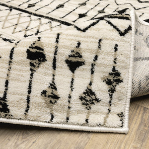 Oriental Weavers Georgia 8826E Bohemian/Moroccan Southwest/Lodge Polypropylene Indoor Area Rug Ivory/ Black 9'10" x 12'10" G8826E300390ST