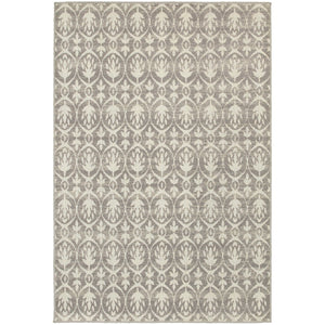 Oriental Weavers Hampton 194E5 Global/Transitional Geometric Polypropylene Indoor/Outdoor Area Rug Grey/ Ivory 9'10" x 12'10" H194E5300390ST