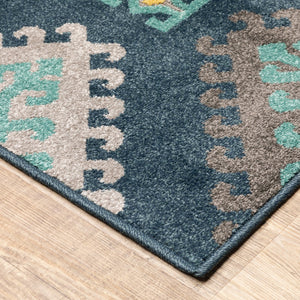 Oriental Weavers Hampton 4929B Global/Transitional Geometric Polypropylene Indoor/Outdoor Area Rug Navy/ Grey 9'10" x 12'10" H4929B300390ST