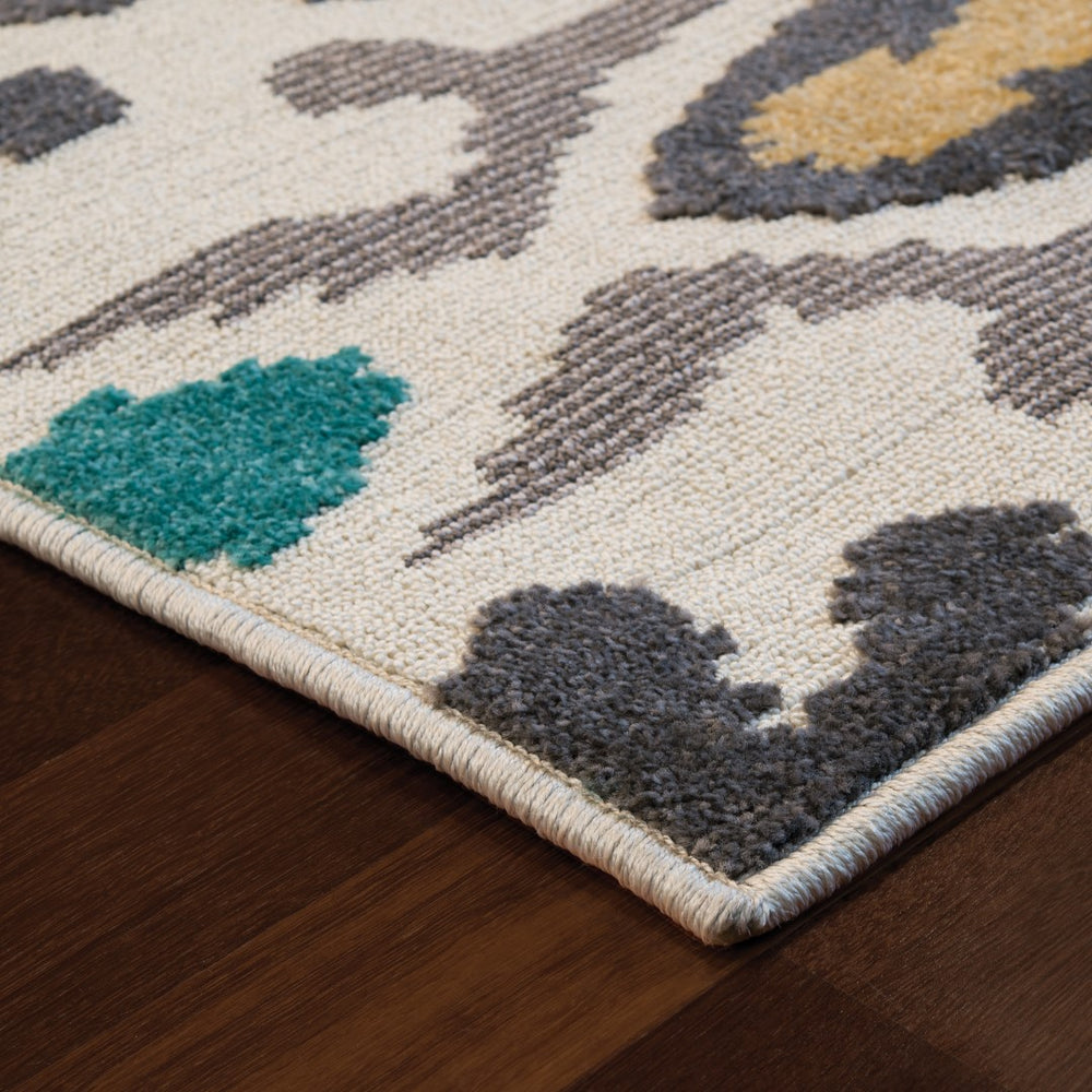 Oriental Weavers Hampton 530W5 Global/Transitional Abstract Polypropylene Indoor/Outdoor Area Rug Ivory/ Multi 6'7" x 9'6" H530W5200290ST