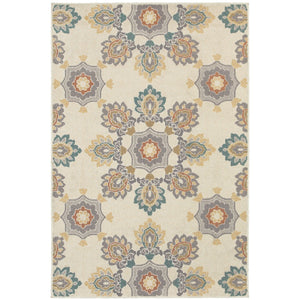 Oriental Weavers Hampton 078W5 Global/Transitional Floral Polypropylene Indoor/Outdoor Area Rug Ivory/ Grey 7'10" x 10'10" H078W5240330ST