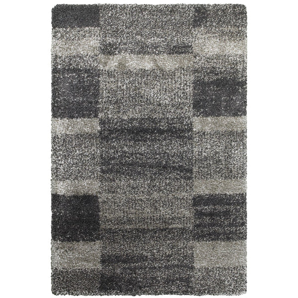 Oriental Weavers Henderson 531Z1 Shag/Contemporary Geometric Polypropylene Indoor Area Rug Grey/ Charcoal 9'10" x 12'10" H531Z1300390ST