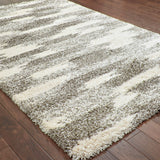 Oriental Weavers Henderson 565J9 Shag/Contemporary Geometric Polypropylene Indoor Area Rug Grey/ Ivory 9'10" x 12'10" H565J9300390ST