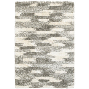 Oriental Weavers Henderson 565J9 Shag/Contemporary Geometric Polypropylene Indoor Area Rug Grey/ Ivory 9'10" x 12'10" H565J9300390ST