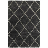 Oriental Weavers Henderson 090K1 Shag/Moroccan Geometric Polypropylene Indoor Area Rug Charcoal/ Grey 9'10" x 12'10" H090K1300390ST