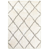 Oriental Weavers Henderson 090W9 Shag/Moroccan Geometric Polypropylene Indoor Area Rug Ivory/ Grey 9'10" x 12'10" H090W9300390ST