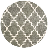 Oriental Weavers Henderson 092E9 Shag/Casual Geometric Polypropylene Indoor Area Rug Grey/ Ivory 7'10" Round H092E9240RDST