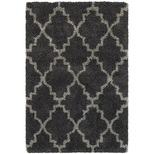 Oriental Weavers Henderson 092K1 Shag/Casual Geometric Polypropylene Indoor Area Rug Charcoal/ Grey 9'10" x 12'10" H092K1300390ST