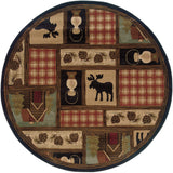 Oriental Weavers Hudson 1067A Country/Cabin/Lodge Southwest/Lodge Polypropylene Indoor Area Rug Brown/ Red 7'8" Round H1067A235RDST