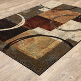 Oriental Weavers Hudson 2544B Contemporary/ Abstract Polypropylene Indoor Area Rug Brown/ Black 10' x 13' H2544B305396ST