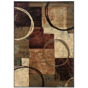 Oriental Weavers Hudson 2544B Contemporary/ Abstract Polypropylene Indoor Area Rug Brown/ Black 10' x 13' H2544B305396ST