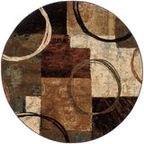 Oriental Weavers Hudson 2544B Contemporary/ Abstract Polypropylene Indoor Area Rug Brown/ Black 7'8" Round H2544B235RDST