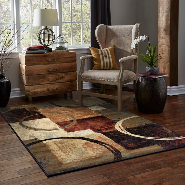 Oriental Weavers Hudson 2544B Contemporary/ Abstract Polypropylene Indoor Area Rug Brown/ Black 10' x 13' H2544B305396ST