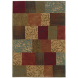 Oriental Weavers Hudson 030C1 Transitional/Contemporary Geometric Polypropylene Indoor Area Rug Green/ Red 10' x 13' H030C1305396ST
