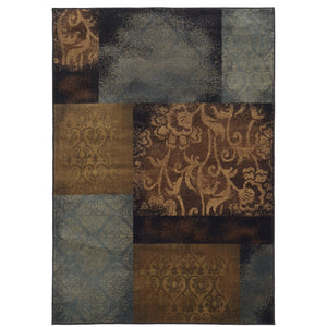 Oriental Weavers Hudson 4878B Global/Transitional Geometric Polypropylene Indoor Area Rug Blue/ Brown 10' x 13' H4878B305396ST