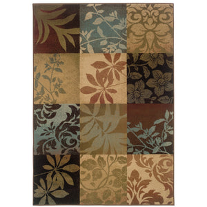 Oriental Weavers Hudson 058B1 Global/Transitional Geometric Polypropylene Indoor Area Rug Green/ Red 6'7" x 9'6" H058B1200290ST