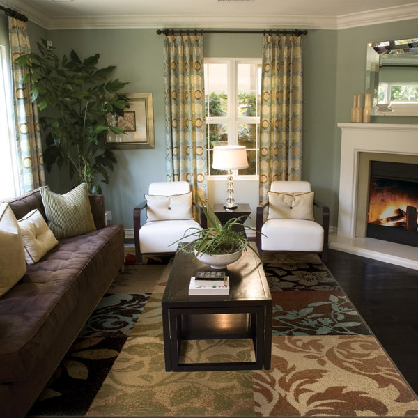 Oriental Weavers Hudson 058B1 Global/Transitional Geometric Polypropylene Indoor Area Rug Green/ Red 6'7" x 9'6" H058B1200290ST