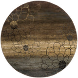 Oriental Weavers Hudson 074A1 Bohemian/Contemporary Floral Polypropylene Indoor Area Rug Brown/ Beige 7'8" Round H074A1235RDST