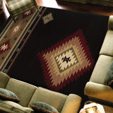 Oriental Weavers Hudson 087G1 Southwestern/Cabin/Lodge Southwest/Lodge Polypropylene Indoor Area Rug Black/ Green 7'8" x 10'10" H087G1235330ST