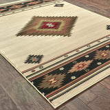 Oriental Weavers Hudson 087I1 Southwestern/Cabin/Lodge Southwest/Lodge Polypropylene Indoor Area Rug Beige/ Green 6'7" x 9'6" H087I1200290ST