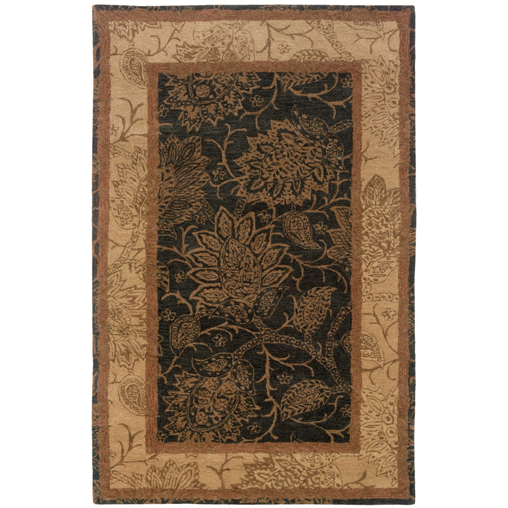 Oriental Weavers Huntley 19107 Casual/ Floral Wool Indoor Area Rug Grey/ Beige 9'3" x 13'3" H19107282404ST