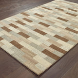 Oriental Weavers Infused 67006 Contemporary/Industrial Geometric Wool Indoor Area Rug Beige/ Grey 10' x 13' I67006304396ST