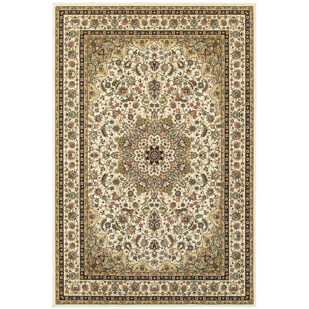 Oriental Weavers Kashan 119W1 Traditional/Vintage Oriental Polypropylene Indoor Area Rug Ivory/ Beige 6'7" x 9'6" K119W1200290ST