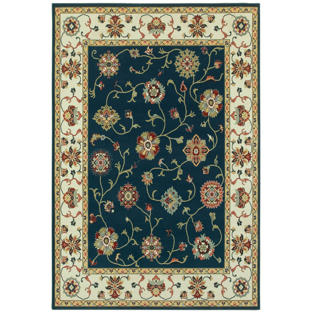 Oriental Weavers Kashan 2336B Traditional/Vintage Oriental Polypropylene Indoor Area Rug Navy/ Ivory 9'10" x 12'10" K2336B300390ST