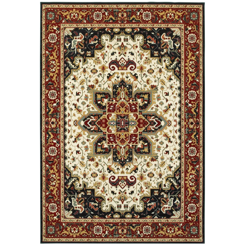 Oriental Weavers Kashan 096W1 Traditional/Vintage Oriental Polypropylene Indoor Area Rug Red/ Ivory 9'10" x 12'10" K096W1300390ST