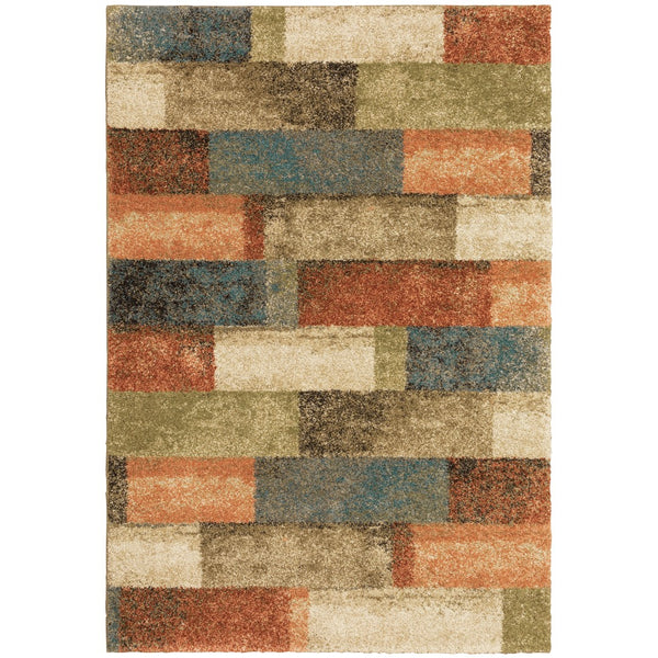 Oriental Weavers Kendall 1330D Contemporary/Transitional Geometric Polypropylene Indoor Area Rug Multi-colored 9'10" x 12'10" K1330D300390ST