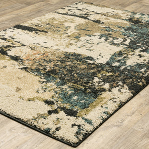 Oriental Weavers Kendall 4928X Contemporary/Industrial Abstract Polypropylene Indoor Area Rug Beige/ Charcoal 9'10" x 12'10" K4928X300390ST