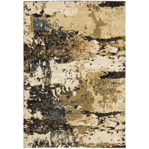 Oriental Weavers Kendall 4928X Contemporary/Industrial Abstract Polypropylene Indoor Area Rug Beige/ Charcoal 9'10" x 12'10" K4928X300390ST