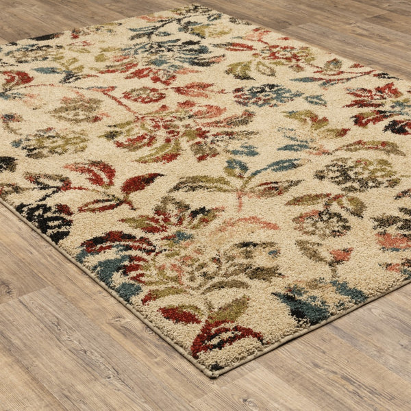 Oriental Weavers Kendall 5090E Casual/Tropical Floral Polypropylene Indoor Area Rug Beige/ Multi 9'10" x 12'10" K5090E300390ST