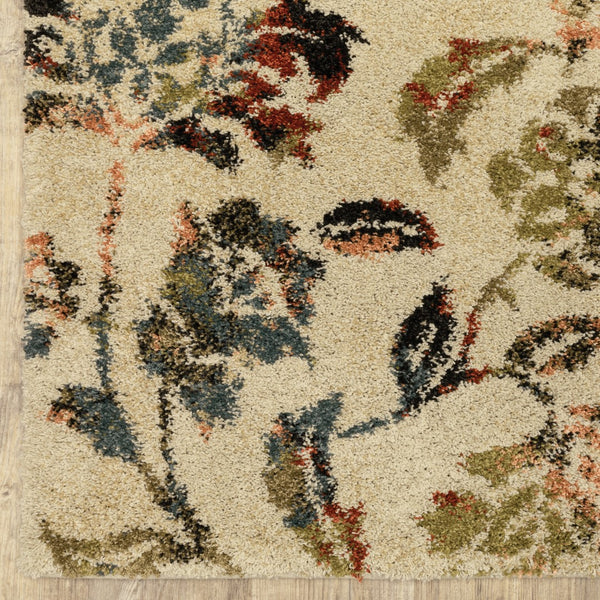 Oriental Weavers Kendall 5090E Casual/Tropical Floral Polypropylene Indoor Area Rug Beige/ Multi 9'10" x 12'10" K5090E300390ST
