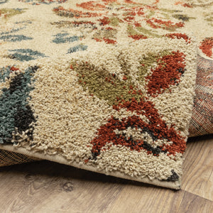 Oriental Weavers Kendall 5090E Casual/Tropical Floral Polypropylene Indoor Area Rug Beige/ Multi 9'10" x 12'10" K5090E300390ST