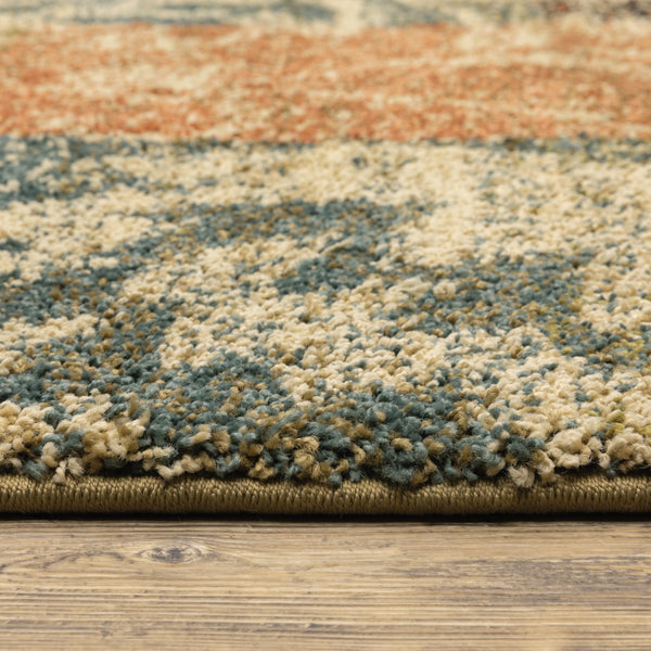 Oriental Weavers Kendall 561X1 Casual/Contemporary Geometric Polypropylene Indoor Area Rug Beige/ Multi 9'10" x 12'10" K561X1300390ST