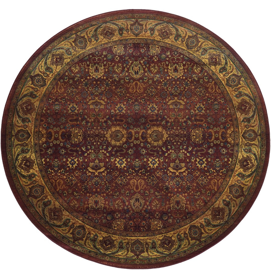 Oriental Weavers Kharma 332C4 Traditional/Persian Oriental Polypropylene Indoor Area Rug Red/ Gold 6' Round K332C4180180ST